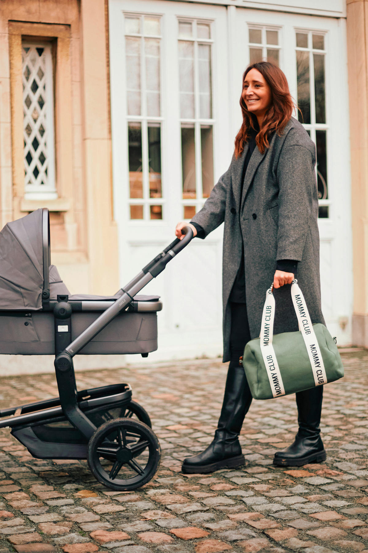 WICKELTASCHE Mommy Club Signatur Grün Canvas  - Weiß/Grau, KONVENTIONELL, Kunststoff/Textil (38/21/27cm) - Childhome