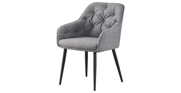 ARMLEHNSTUHL  Stoffauswahl Webstoff  - Schwarz/Grau, Design, Textil/Metall (56/82/61,5cm) - Novel