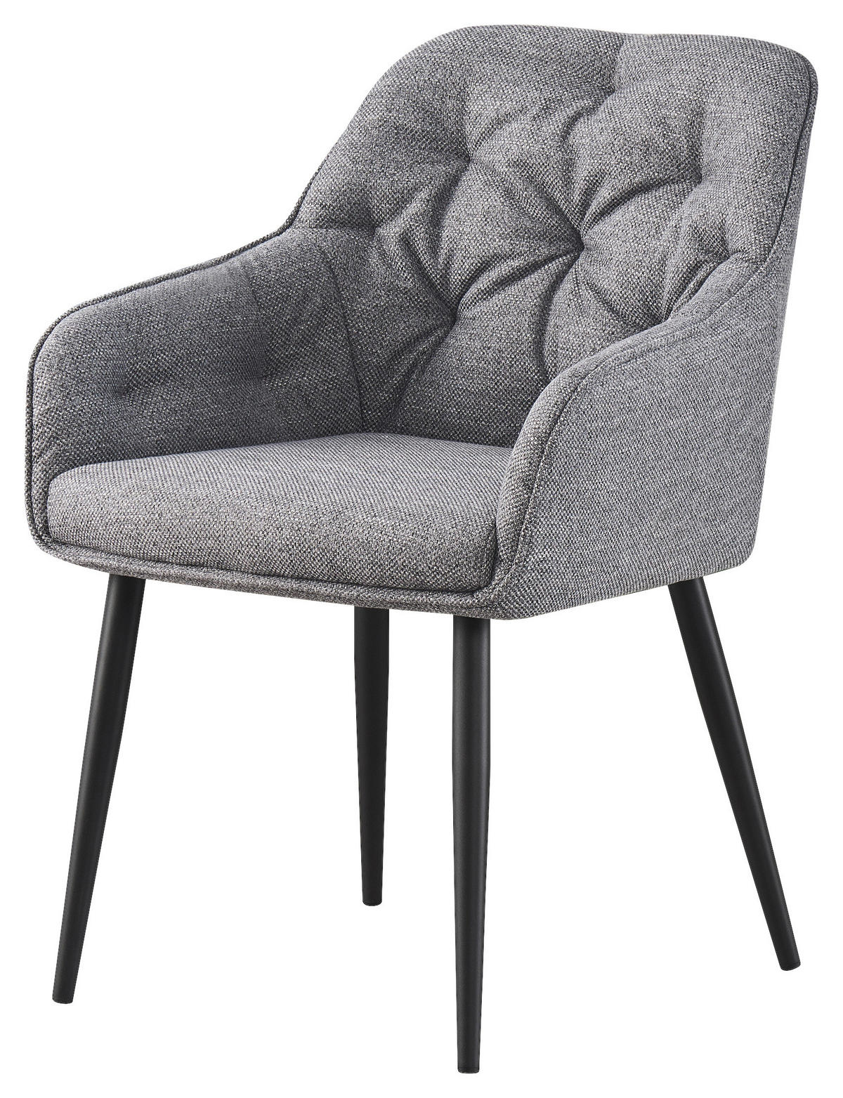 ARMLEHNSTUHL  in Eisen Webstoff  - Schwarz/Grau, Design, Textil/Metall (56/82/61,5cm) - Novel