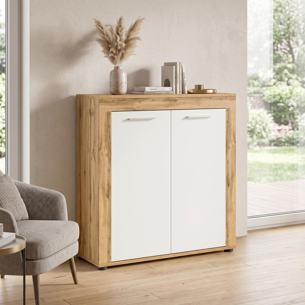 HIGHBOARD Jam   - Weiss/Silberfarben, Design, Holzwerkstoff/Kunststoff (80cm) - MID.YOU