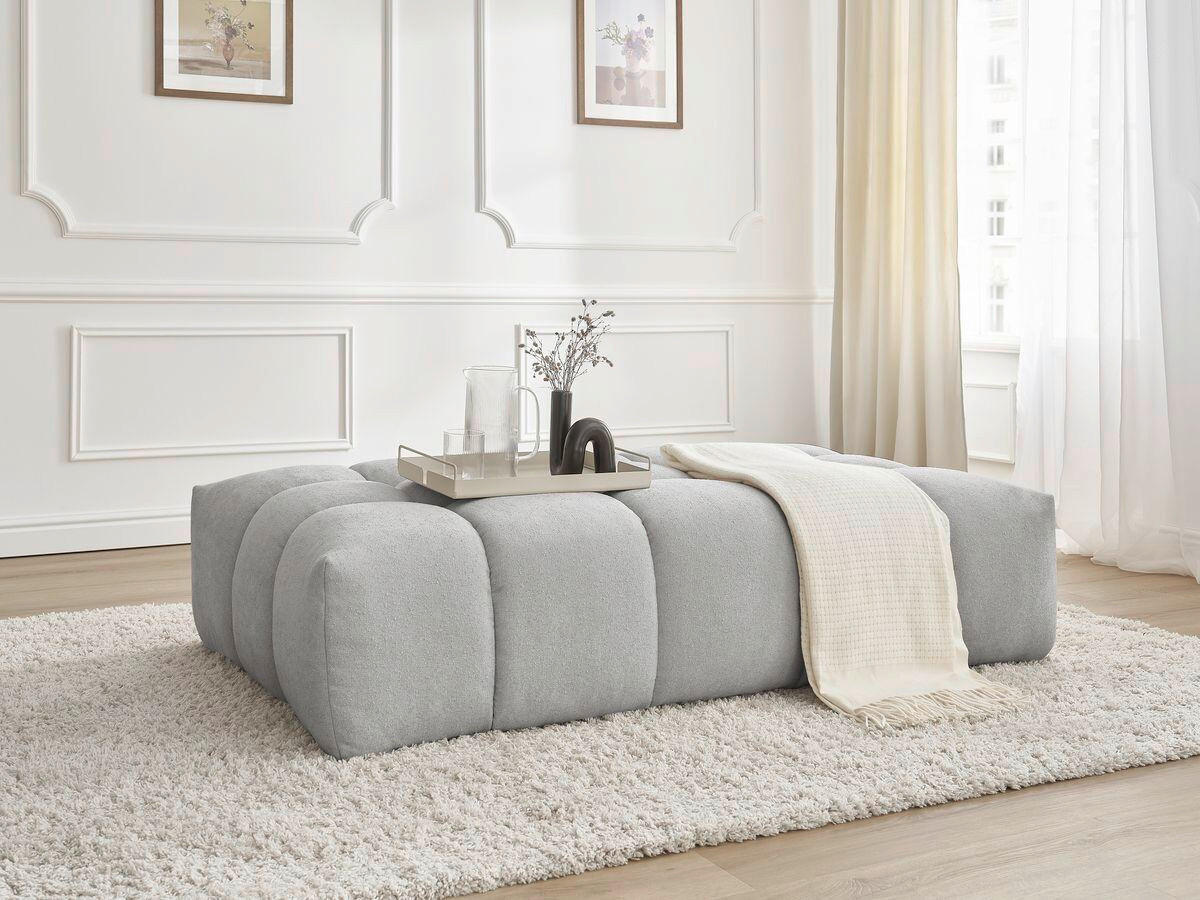 HOCKER EVEREST Struktur Hellgrau  - Hellgrau/Schwarz, MODERN, Kunststoff/Textil (166/100/40cm)