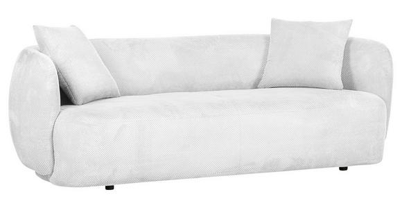 BIGSOFA Flachgewebe Weiß - Schwarz/Weiß, KONVENTIONELL, Kunststoff/Textil (228/73/103cm) - Ambia Home