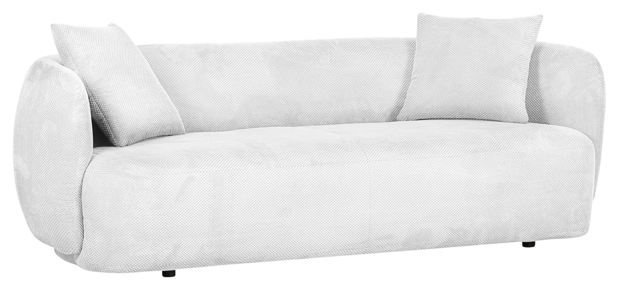BIGSOFA in Flachgewebe Weiß  - Schwarz/Weiß, KONVENTIONELL, Kunststoff/Textil (228/73/103cm) - Ambia Home