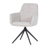 ARMLEHNSTUHL  Sitzfläche 360° drehbar Webstoff  Naturfarben  - Schwarz/Naturfarben, MODERN, Textil/Metall (61/88/63cm) - Livetastic