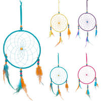 TRAUMFÄNGER    - Türkis/Pink, Basics, Textil/Metall (15/15cm)