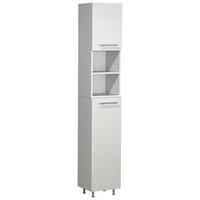 HOCHSCHRANK 30/170/25 cm  - Weiss/Silberfarben, Modern, Holzwerkstoff/Kunststoff (30/170/25cm) - MID.YOU