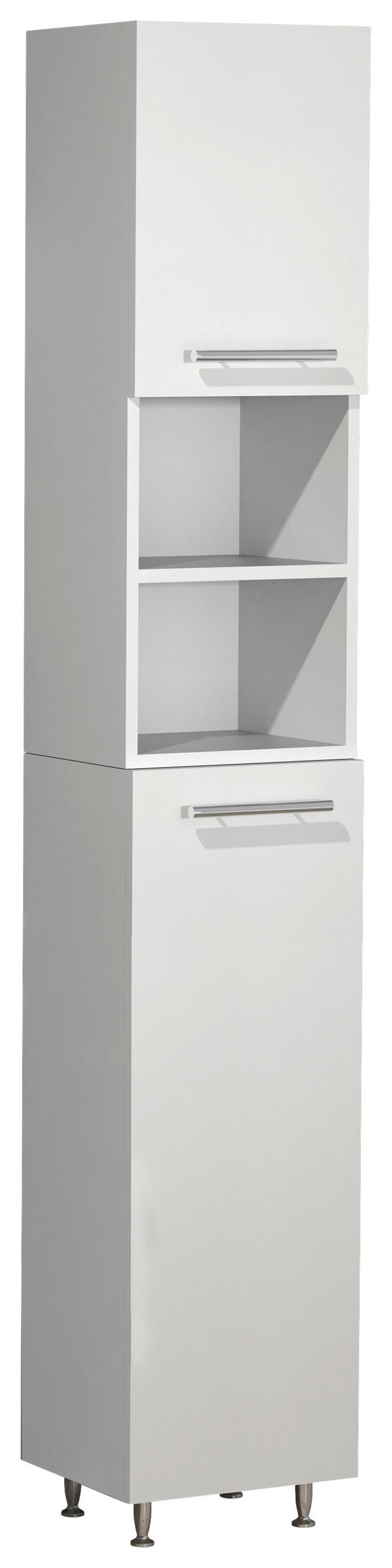 HOCHSCHRANK 30/170/25 cm  - Weiss/Silberfarben, Modern, Holzwerkstoff/Kunststoff (30/170/25cm) - MID.YOU