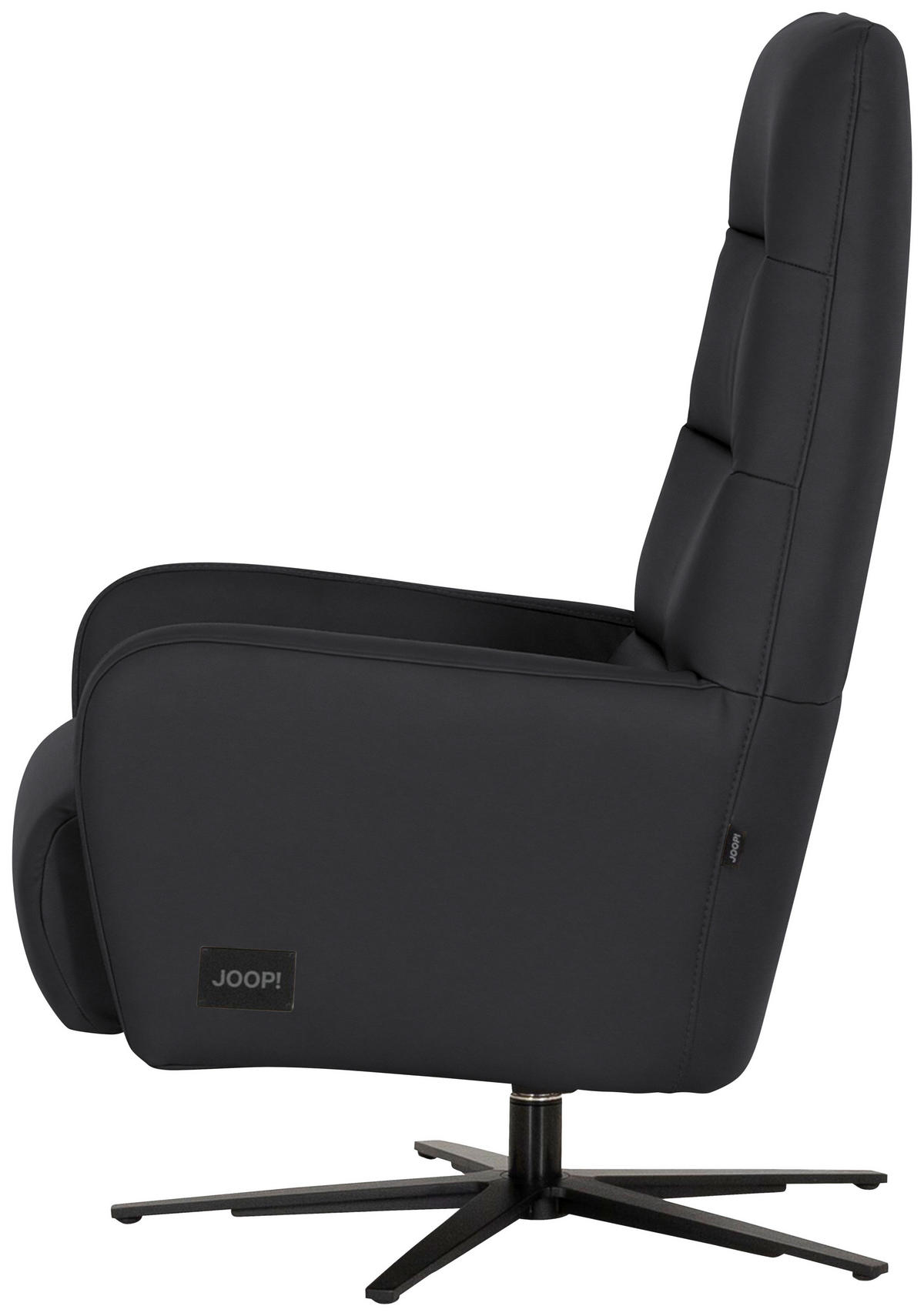 RELAXSESSEL Leder Anthrazit  - Anthrazit/Schwarz, Modern, Leder/Metall (66/110/83cm) - Joop!