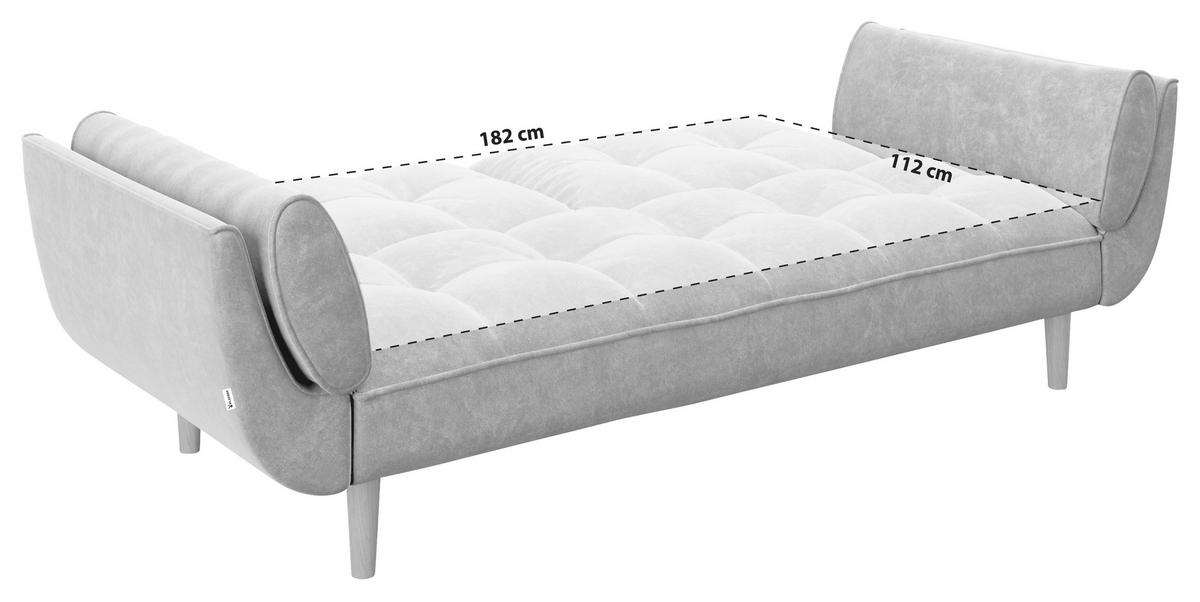 ZOFA S POSTELJNO FUNKCIJO,  antracit tekstil  - antracit, Konvencionalno, tekstil/les (215/81,5/84,5cm) - Playboy