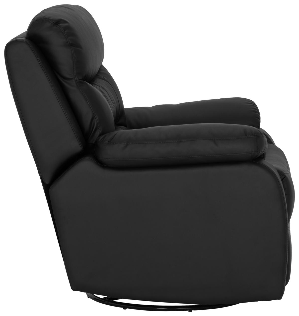 RELAXSESSEL Lederlook    - Schwarz, KONVENTIONELL, Textil/Metall (90/102/76/101/163cm) - Livetastic