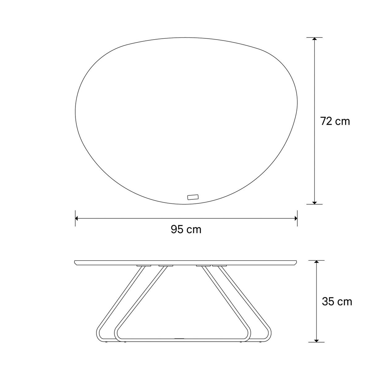 COUCHTISCH 95/71,2/35 cm  in Metall, Holzwerkstoff  - Anthrazit/Schwarz, Design, Holzwerkstoff/Metall (95/71,2/35cm) - Joop!
