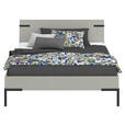 BETT 140/200 cm  in Hellgrau  - Hellgrau/Schwarz, Design, Metall (140/200cm) - Xora