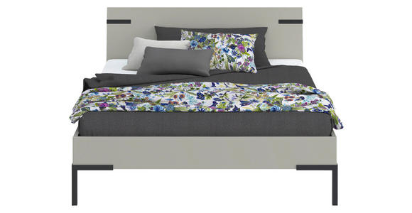 BETT 140/200 cm  in Hellgrau  - Hellgrau/Schwarz, Design, Metall (140/200cm) - Xora
