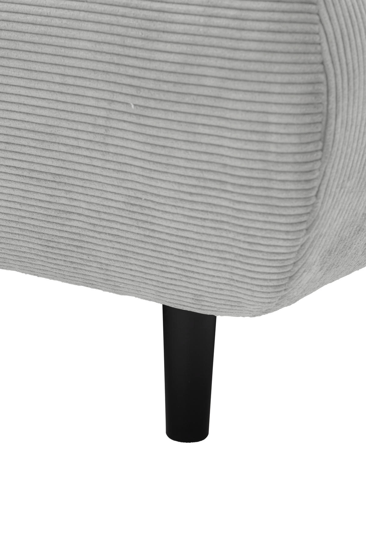 ECKSOFA Ottomane links, Eckteil  Silberfarben Feincord  - Silberfarben/Schwarz, Design, Holz/Textil (215/288cm) - Pure Home Lifestyle