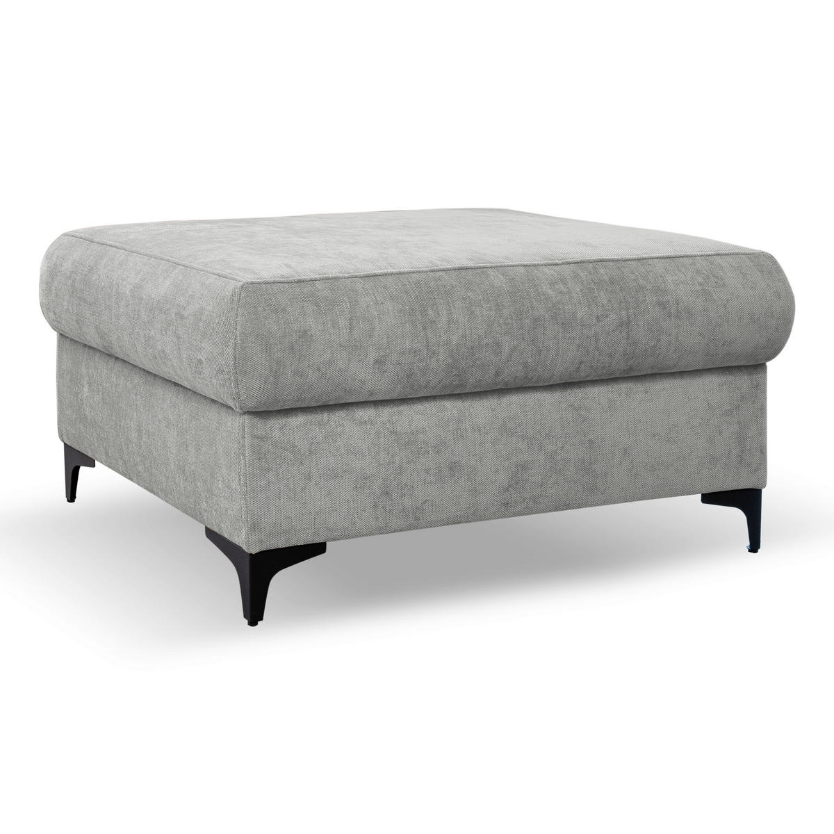 HOCKER Webstoff Grau  - Schwarz/Grau, KONVENTIONELL, Textil/Metall (101/49/66cm) - Stylife