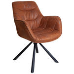 ARMLEHNSTUHL  in Struktur  - Schwarz/Braun, Design, Textil/Metall (62/83,5/63cm) - Hom`in