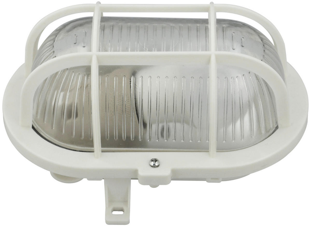 AUßENWANDLEUCHTE 18,5/12,5/11 cm  - Weiß, Basics, Glas/Kunststoff (18,5/12,5/11cm)