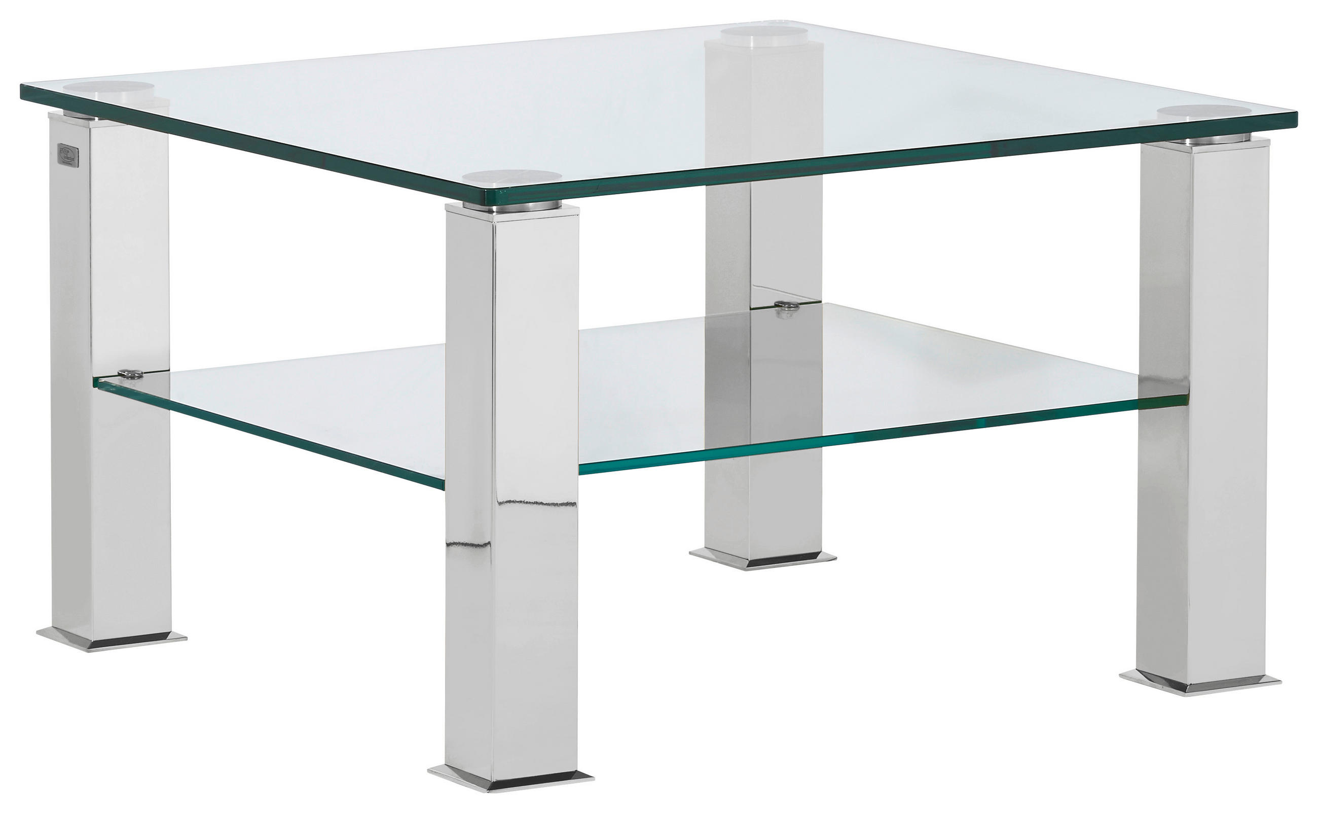 COUCHTISCH in Metall, Glas 75/75/42,5 cm  - Grau, Design, Glas/Kunststoff (75/75/42,5cm)