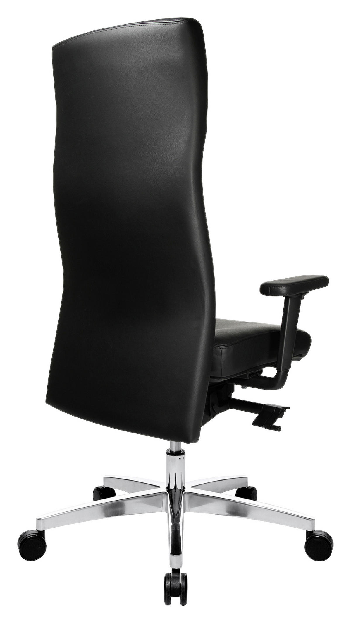CHEFSESSEL Schwarz  - Schwarz, Design, Leder/Kunststoff (80/115-124/80cm) - Topstar