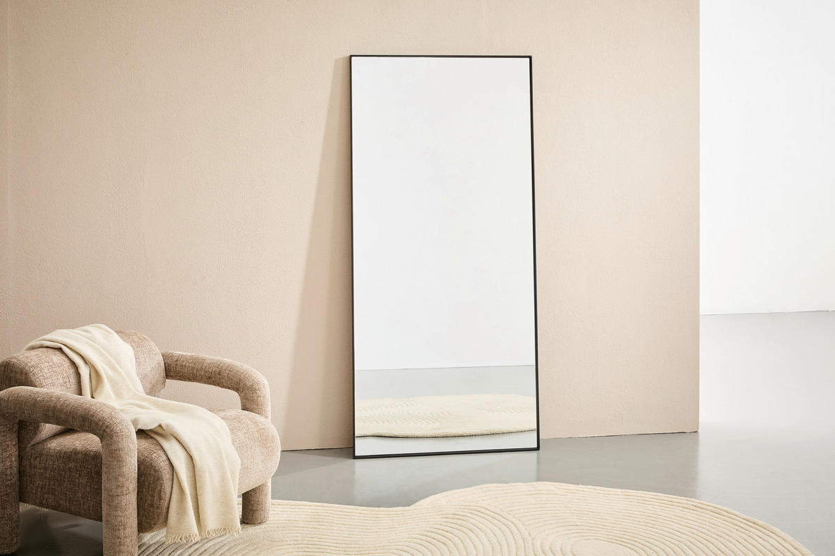 WANDSPIEGEL 90/180/2,5 cm    in rechteckig  - Schwarz, Trend, Glas/Holzwerkstoff (90/180/2,5cm) - Landscape