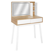 SCHMINKTISCH 80/40/129 cm, Weiß, Eiche Artisan  - Weiß/Eiche Artisan, Trend, Glas/Holz (80/40/129cm) - Xora
