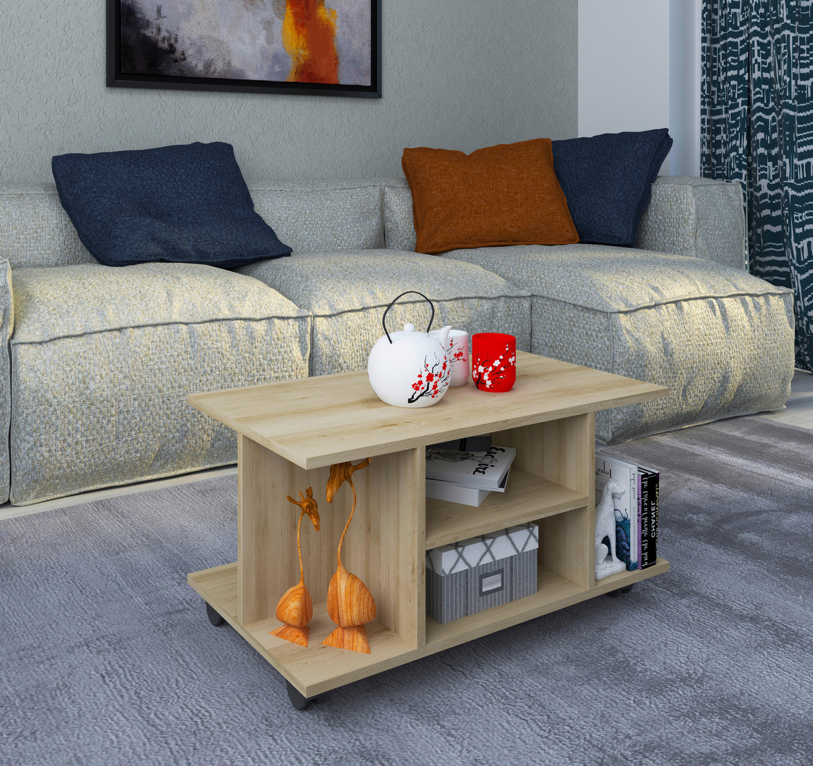 COUCHTISCH Honigeiche  - Honigeiche, MODERN, Holzwerkstoff/Kunststoff (80/40/40cm) - MID.YOU