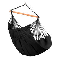 HÄNGESESSEL comfort org.cotton  - Schwarz, KONVENTIONELL, Holz/Textil (110cm) - La Siesta