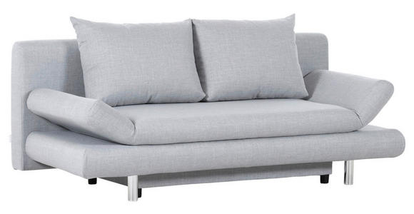 SCHLAFSOFA Flachgewebe Hellgrau - Chromfarben/Hellgrau, Design, Kunststoff/Textil (194/73/91cm) - Xora