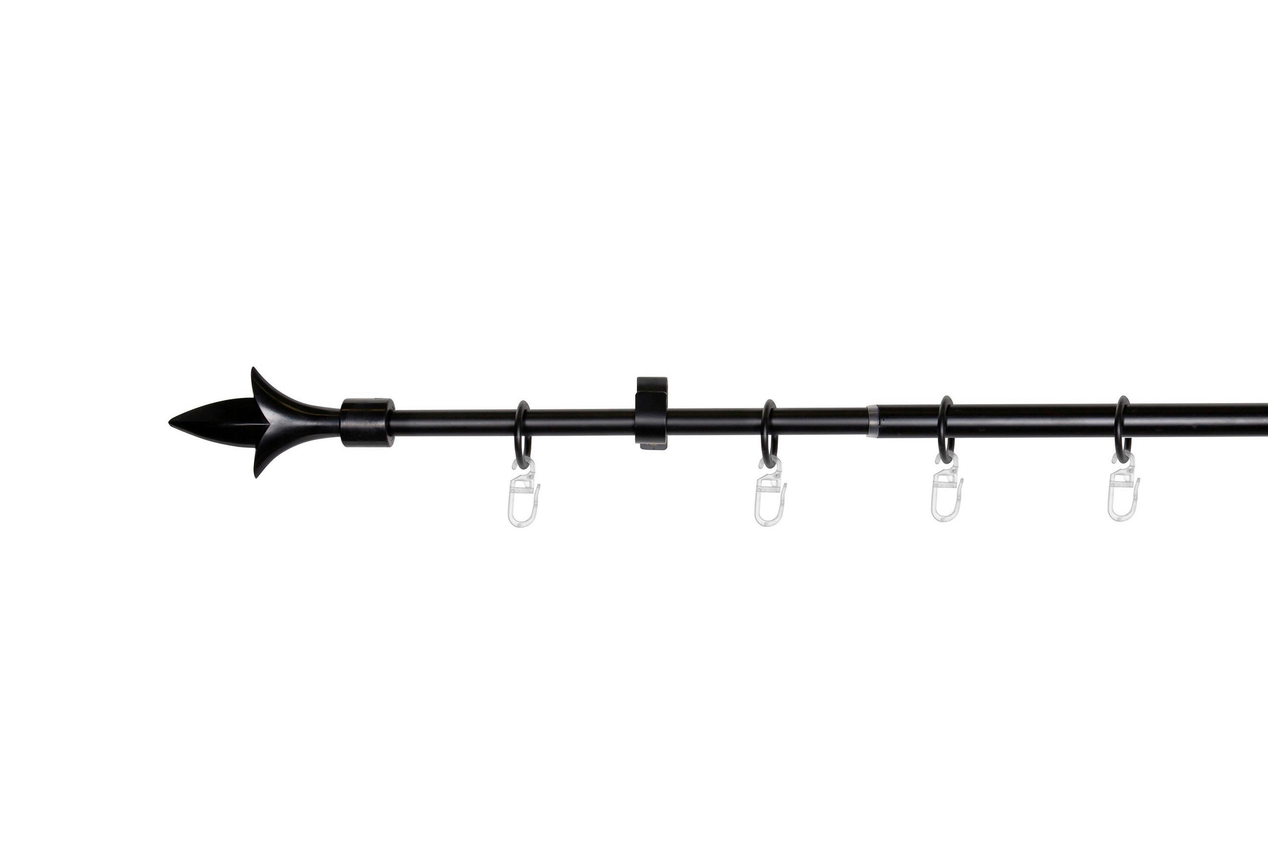 VORHANGSTANGENSET  130 cm  - Schwarz, Basics, Metall (130cm)