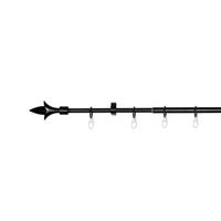 VORHANGSTANGENSET  130 cm  - Schwarz, Basics, Metall (130cm)