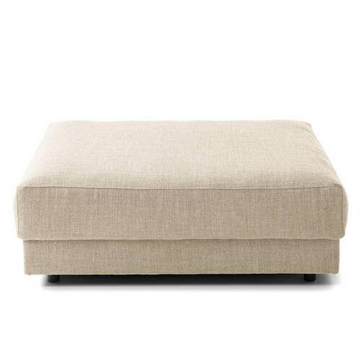 HOCKER Webstoff Beige  - Beige/Schwarz, Design, Kunststoff/Textil (105/38/117cm) - home24