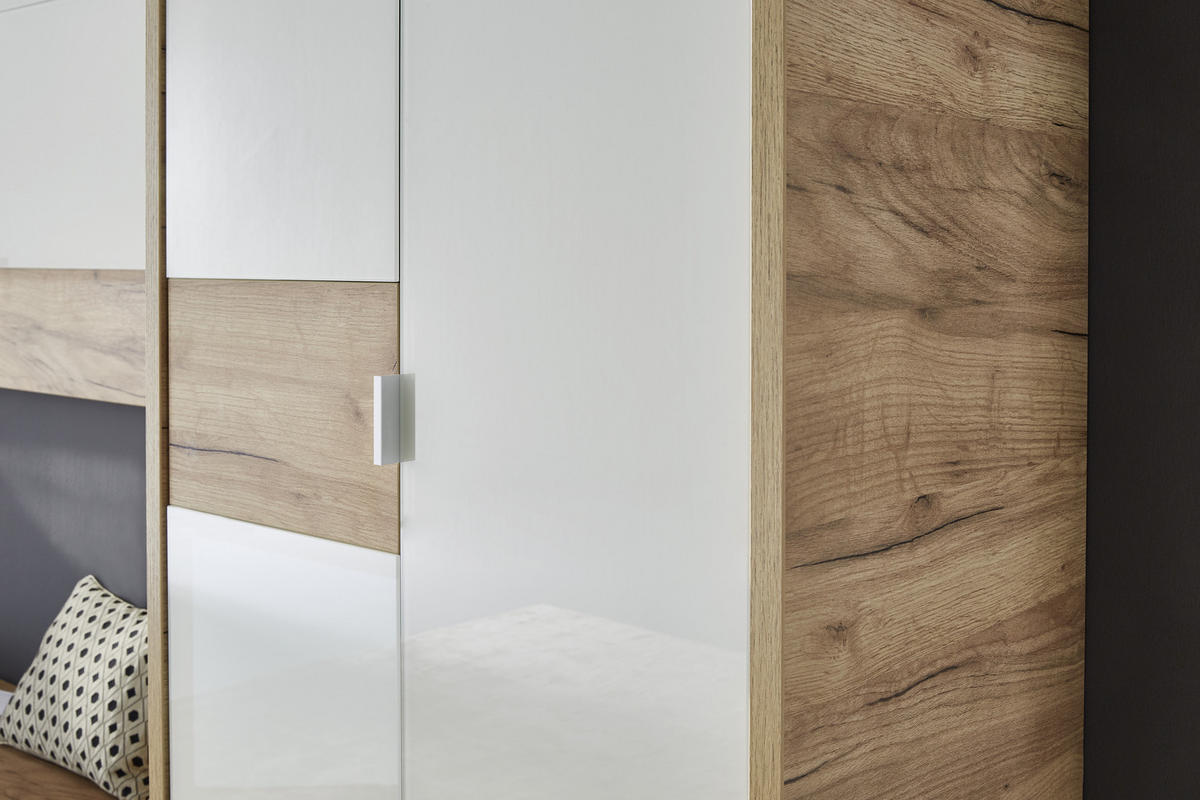 GARDEROBENSCHRANK  in 62/199/40 cm  - Kaschmir/Eichefarben, Design, Glas/Holzwerkstoff (62/199/40cm) - Voleo
