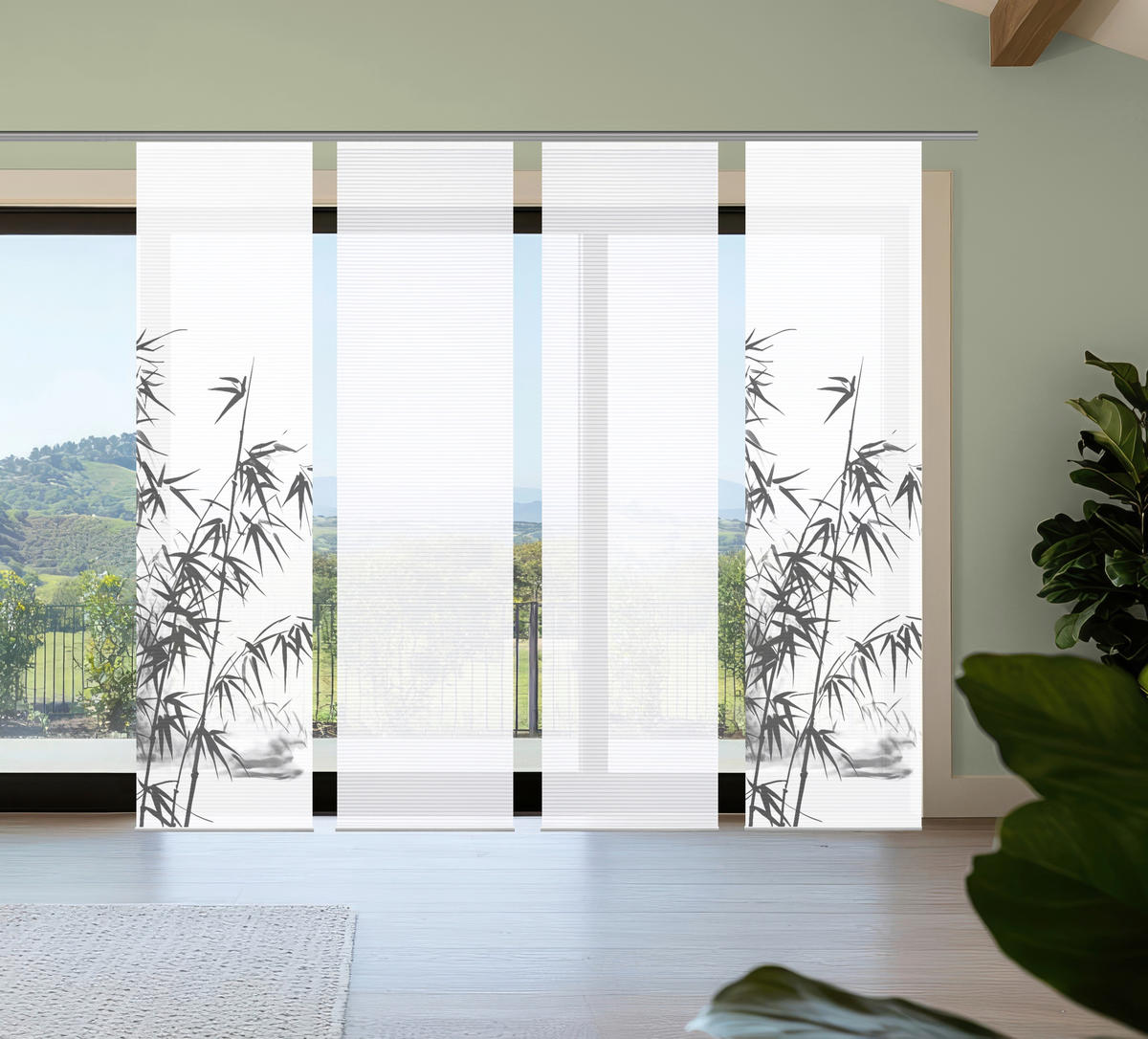 FLÄCHENVORHANG  4 Stück  blickdicht  240/245 cm   - Hellgrau/Weiß, Natur, Textil (240/245cm)