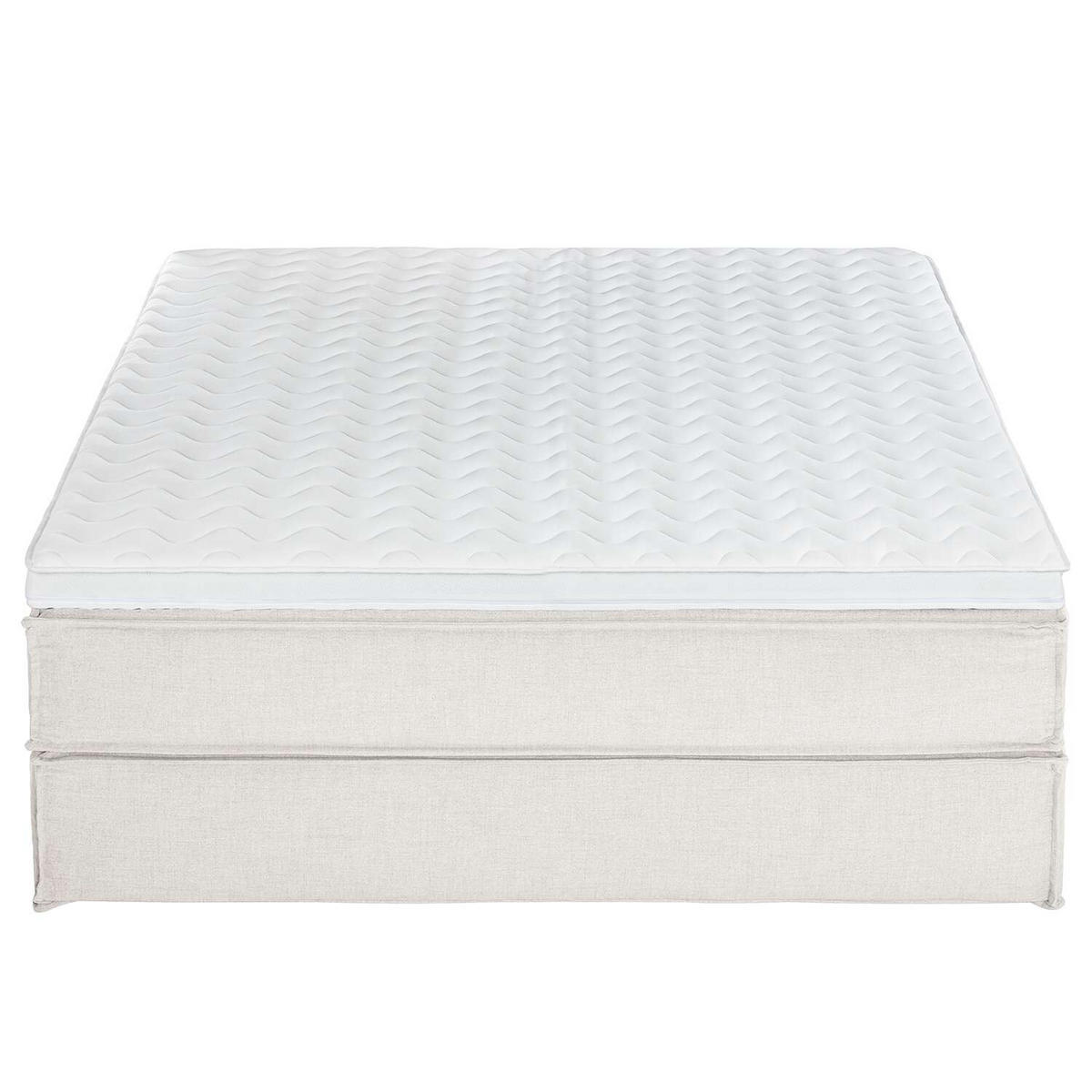 BOXSPRINGBETT 180/200 cm  in Creme  - Creme/Schwarz, Design, Textil (180/200cm) - home24