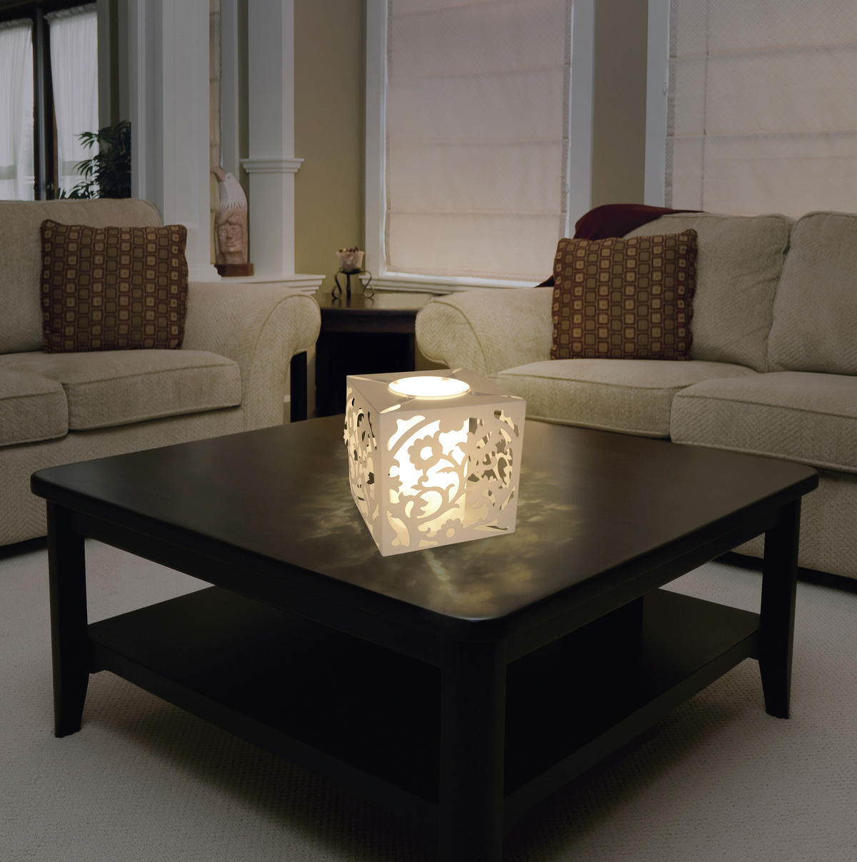 TISCHLEUCHTE 16,5/16,5/18 cm   - Weiß, Trend, Papier (16,5/16,5/18cm) - Näve