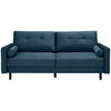 SCHLAFSOFA in Samt Blau  - Blau/Schwarz, Konventionell, Holz/Textil (220/95/98cm) - MID.YOU