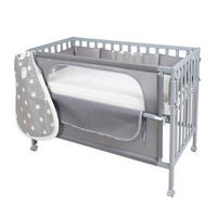 BEISTELLBETT roba Little Stars  - Taupe/Grau, Basics, Holzwerkstoff/Textil (66/79,5/126cm) - Roba