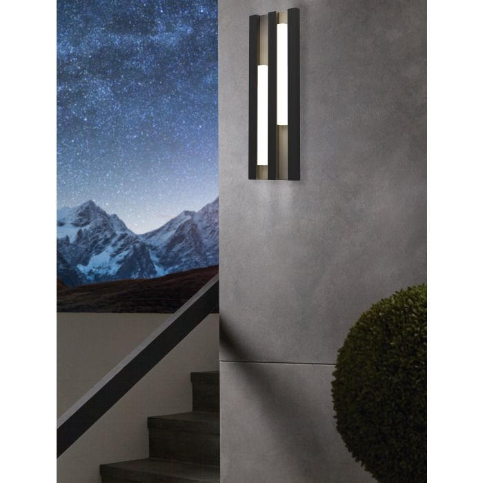AUßENWANDLEUCHTE Fandina 14,5/5,5/41,5 cm   - Schwarz/Weiß, Trend, Kunststoff/Metall (14,5/5,5/41,5cm) - Eglo