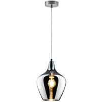 HÄNGELEUCHTE Paso 22/150 cm   - Nickelfarben, Design, Glas/Metall (22/150cm) - Globo