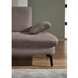 ECKSOFA in Chenille, Mikrofaser Haselnussfarben  157/299 cm  - Schwarz/Haselnussfarben, Design, Textil/Metall (157/299cm) - Dieter Knoll