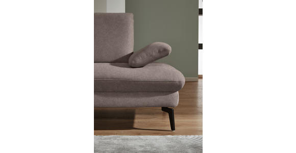 ECKSOFA in Chenille, Mikrofaser Haselnussfarben 157/299 cm - Schwarz/Haselnussfarben, Design, Textil/Metall (157/299cm) - Dieter Knoll