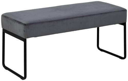 HOCKERBANK 95/46/38 cm Velours Dunkelgrau Metall  - Dunkelgrau/Schwarz, MODERN, Textil/Metall (95/46/38cm) - MID.YOU