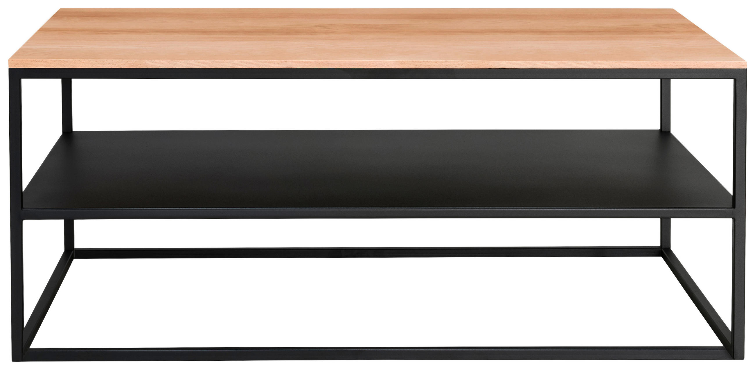 COUCHTISCH Metall 100/60/41,5 cm  - Buchefarben/Schwarz, Design, Holz/Metall (100/60/41,5cm) - Johann Jakob