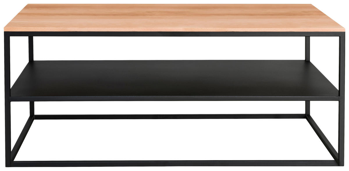 COUCHTISCH in Metall 100/60/41,5 cm  - Buchefarben/Schwarz, Design, Holz/Metall (100/60/41,5cm) - Johann Jakob