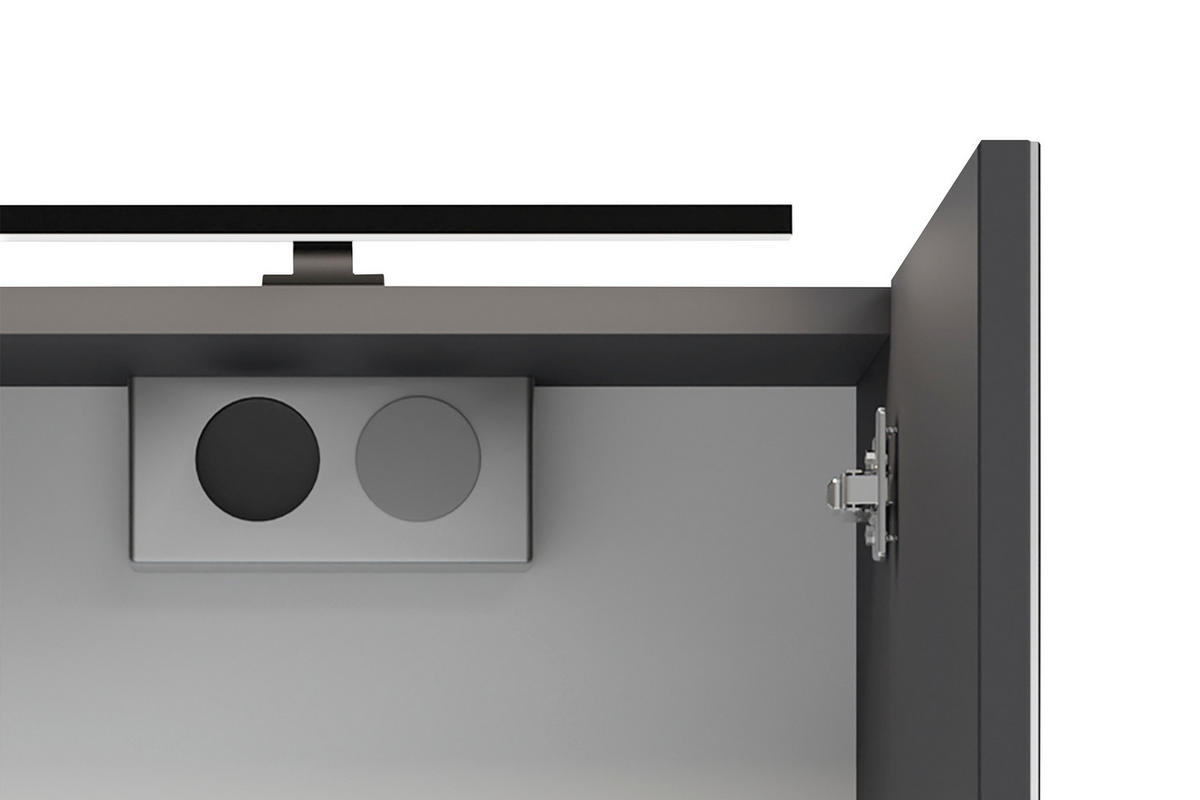 SPIEGELSCHRANK 40/60/20 cm  - Anthrazit, MODERN, Glas/Holzwerkstoff (40/60/20cm) - MID.YOU