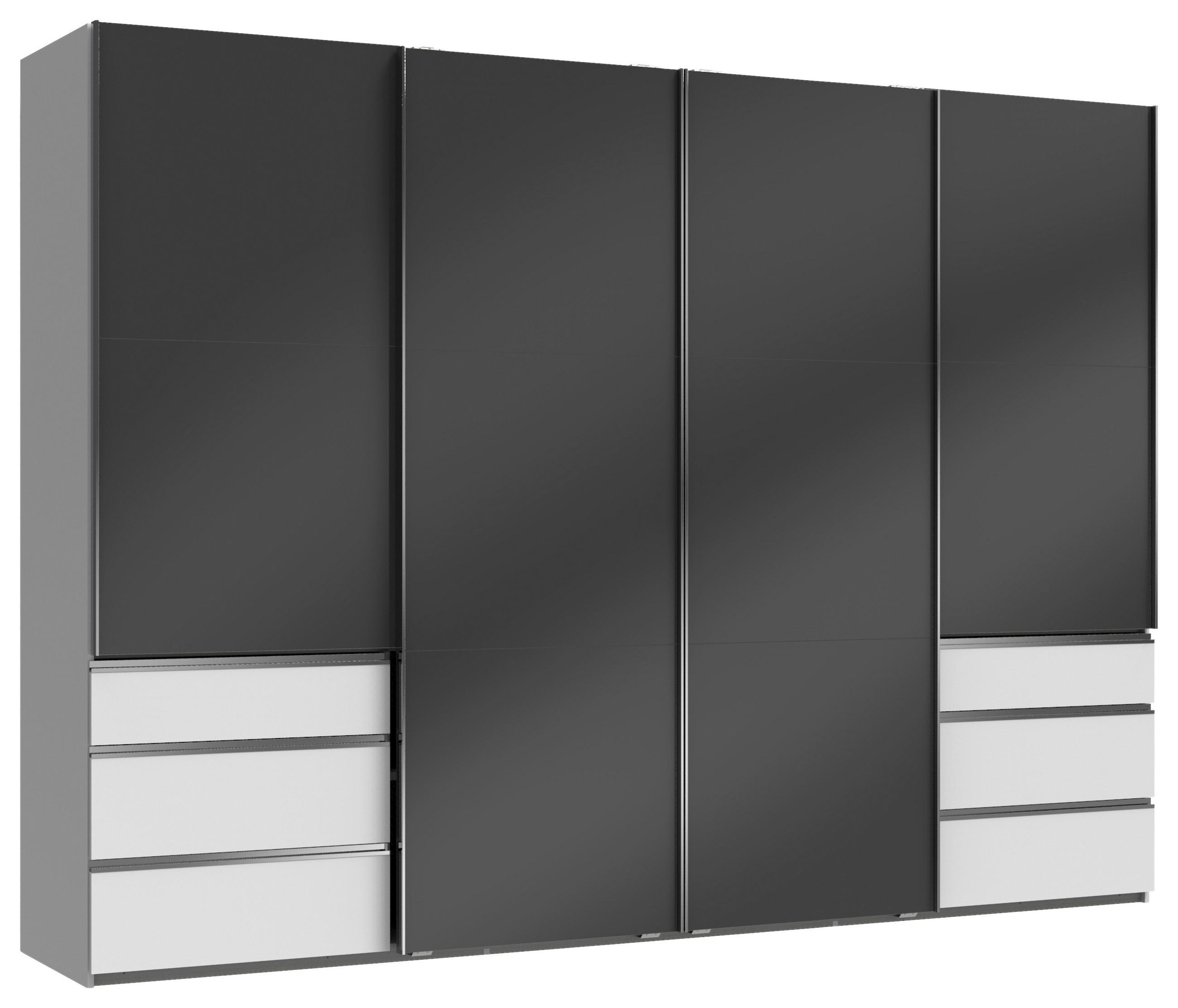 SCHWEBETÜRENSCHRANK in Grau, Weiss  - Chromfarben/Weiss, Modern, Holzwerkstoff (300/216/65cm) - MID.YOU