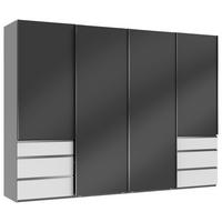 SCHWEBETÜRENSCHRANK 300/216/65 cm 4-türig Grau, Weiß  - Chromfarben/Weiß, MODERN, Holzwerkstoff (300/216/65cm) - MID.YOU