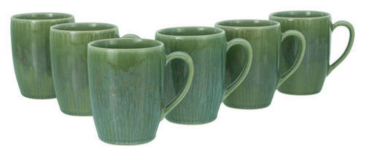 KAFFEEBECHERSET 6-teilig  - Grün, Trend, Keramik - Creatable