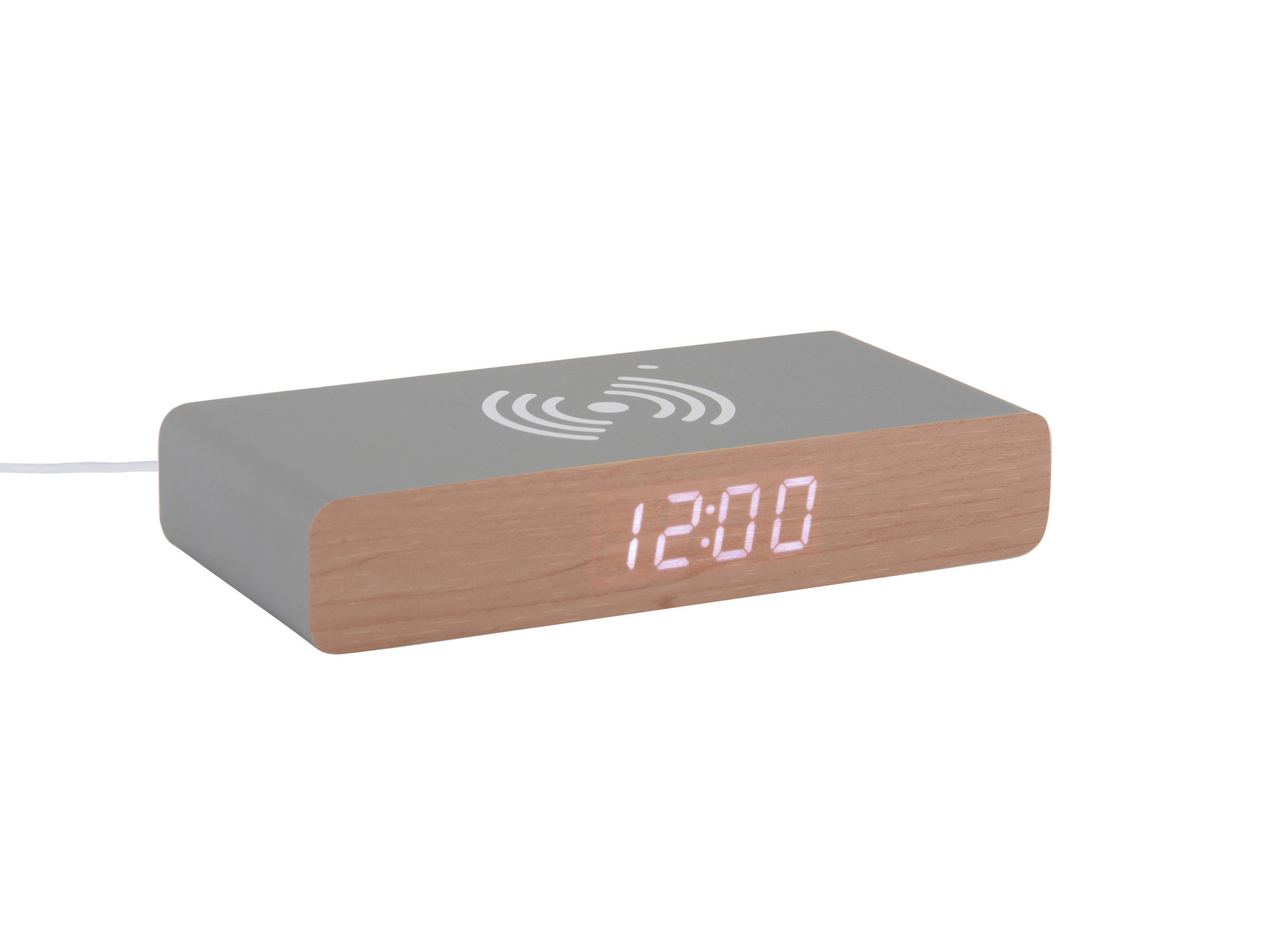 WECKER  Hellgrau  - Hellgrau, Basics, Holzwerkstoff (16/8/3cm) - Karlsson