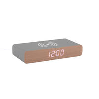 WECKER  Hellgrau  - Hellgrau, Basics, Holzwerkstoff (16/8/3cm) - Karlsson